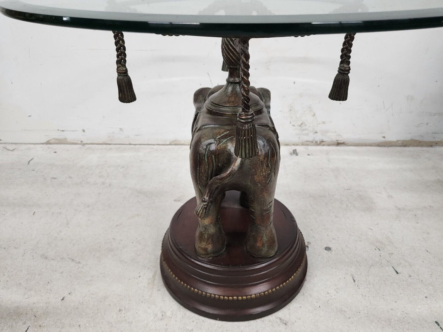 Bronze Elephant Pedestal Side Table