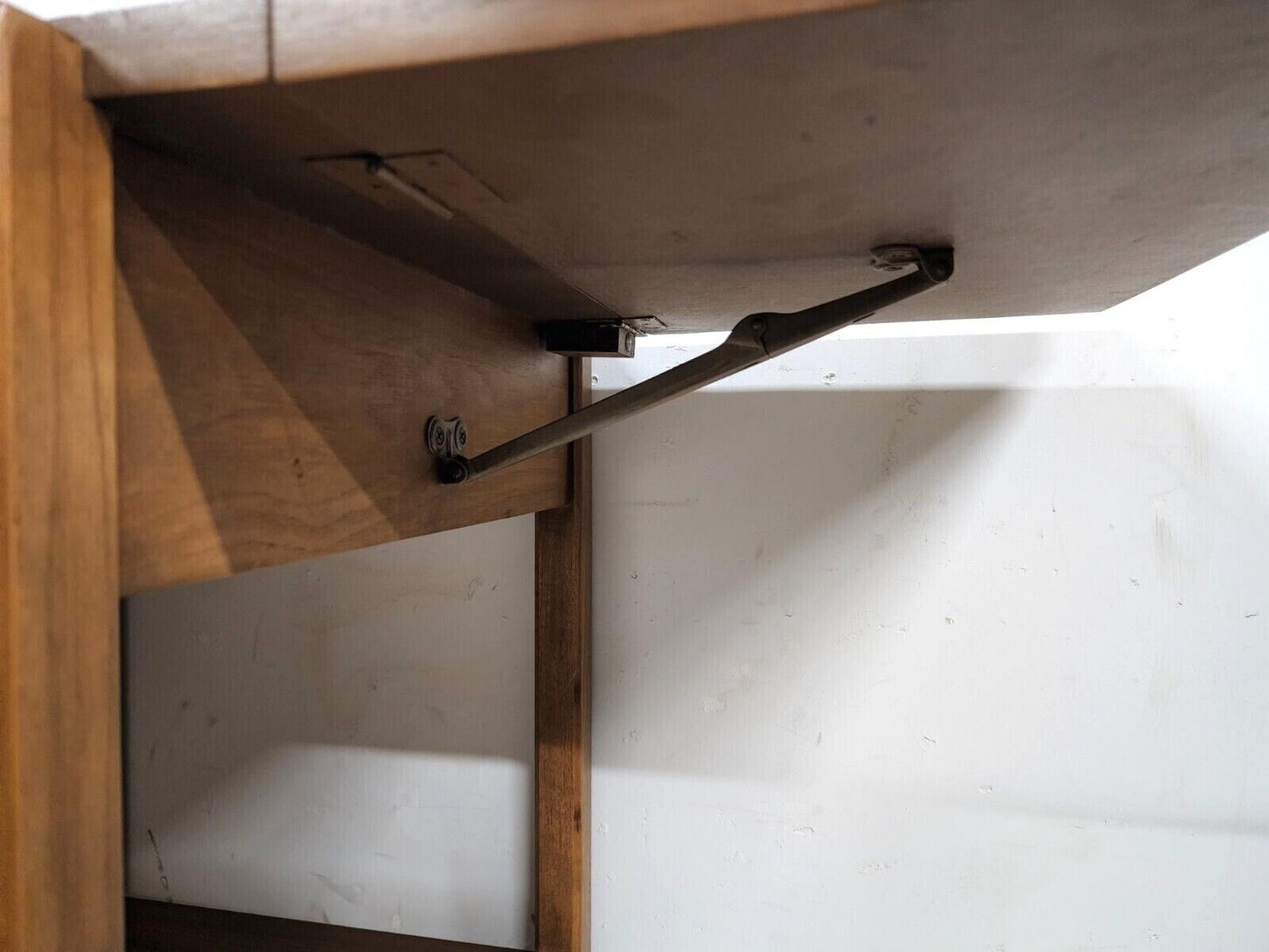 Vintage MCM Walnut Rolling Sideboard Buffet Bar Cart by KROEHLER