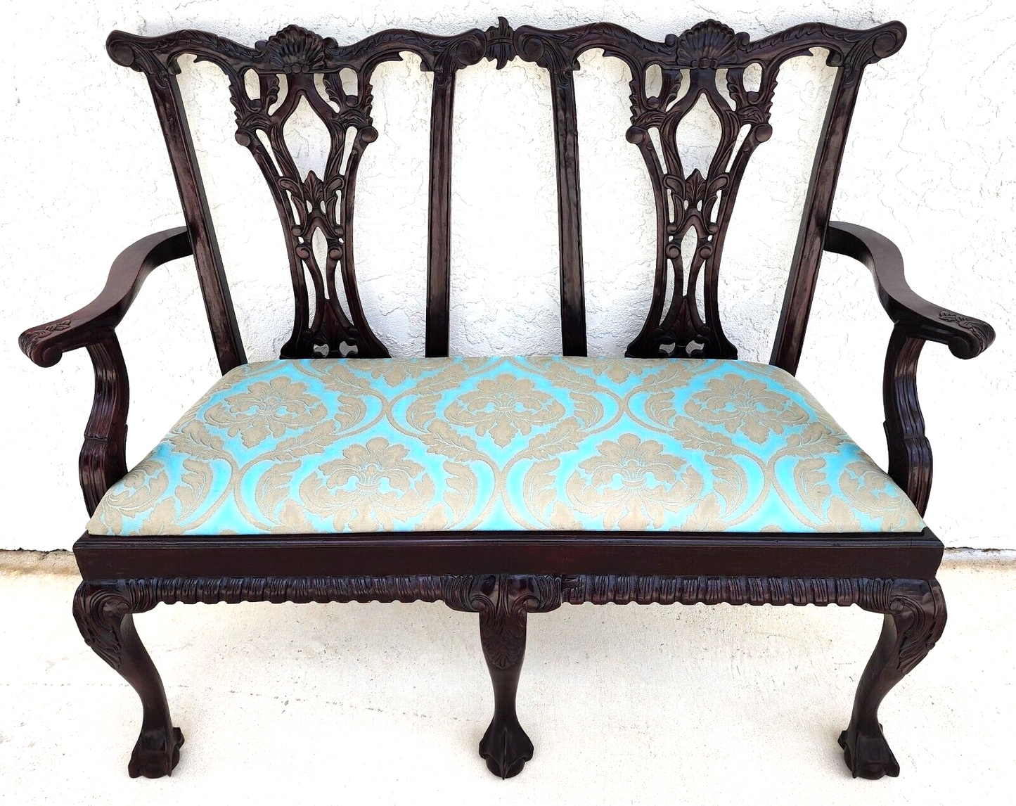 Vintage Chippendale Style Bench or Settee