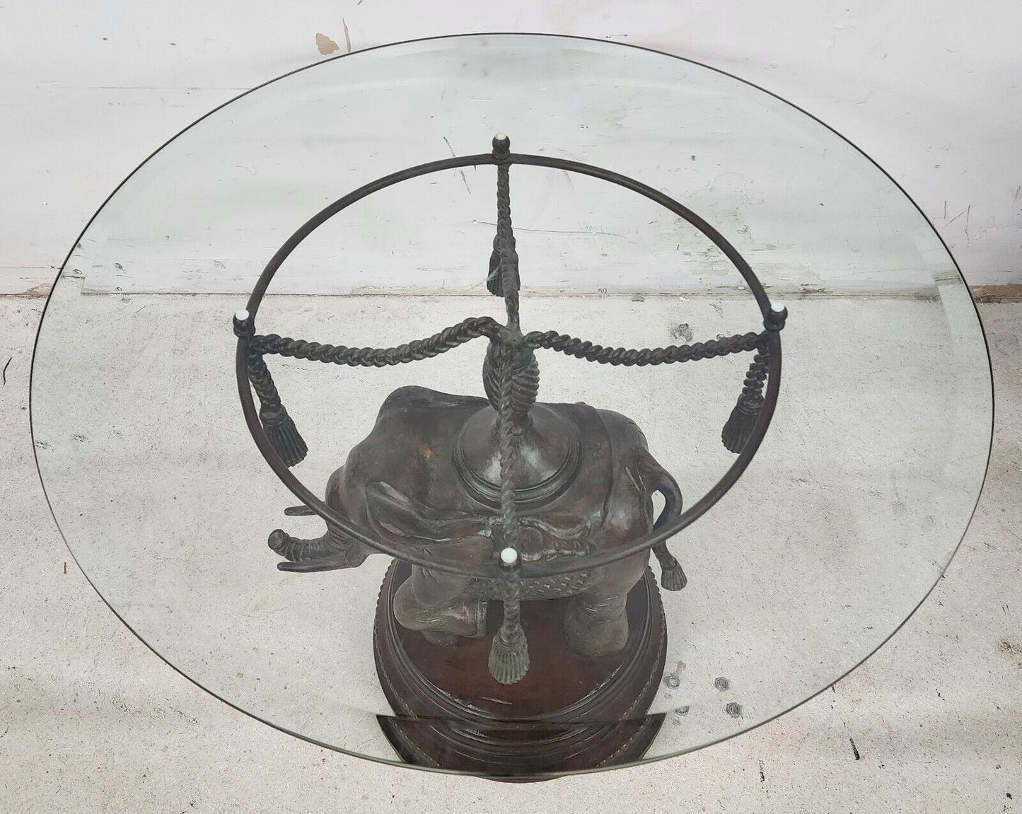 Bronze Elephant Pedestal Side Table