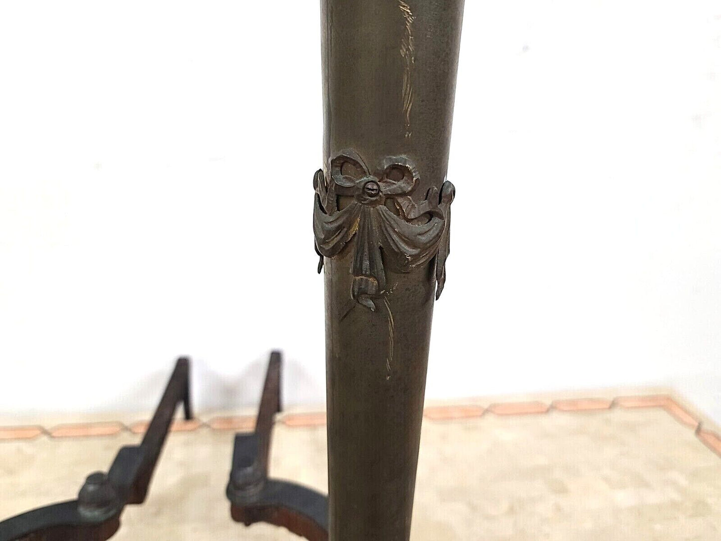 Antique Brass Dragons Fireplace Andirons - a Pair