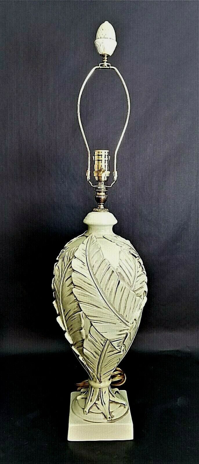 BRADBURN GALLERY Tropical Coastal Palm Leaves Crackle Finish Table Lamp