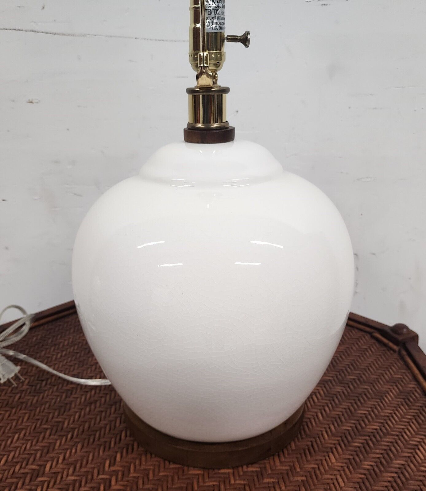 Ralph Lauren Table Lamp Ceramic Eggshell White Signed
