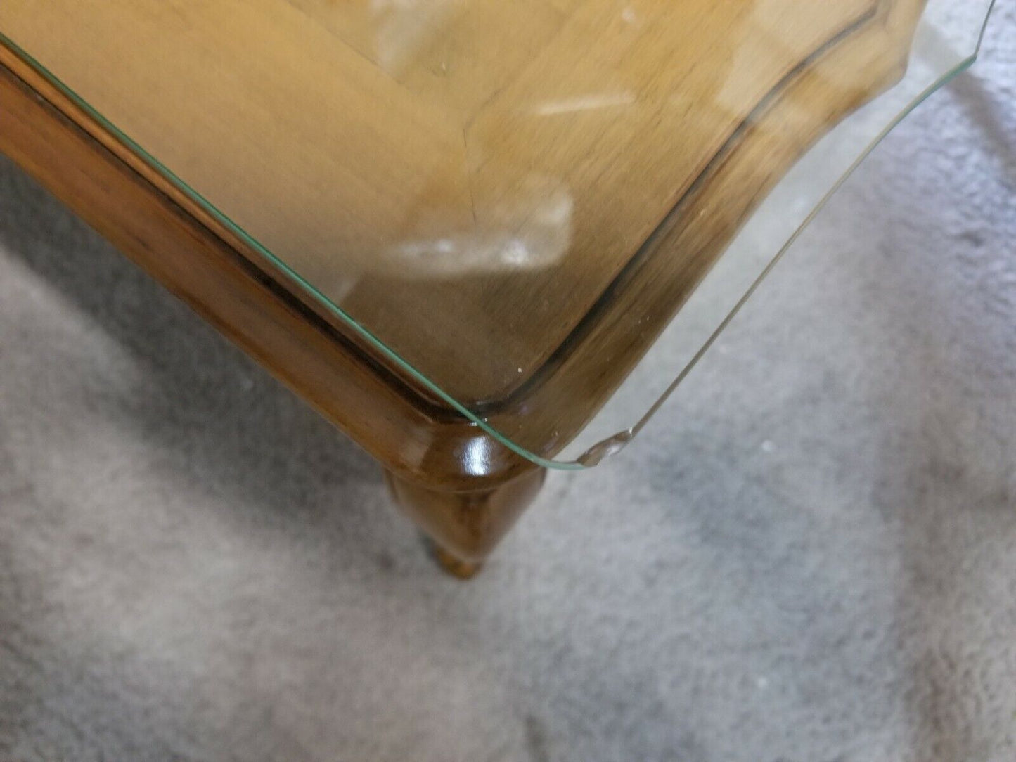 2 Vintage WHITE FURNITURE Co French Provincial Cherry End Tables Nightstands w Glass