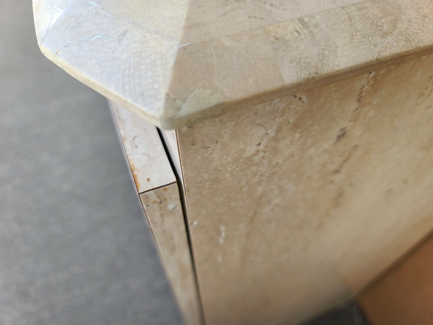 Sideboard Credenza Maitland Smith Style Tessellated Stone & Faux Travertine