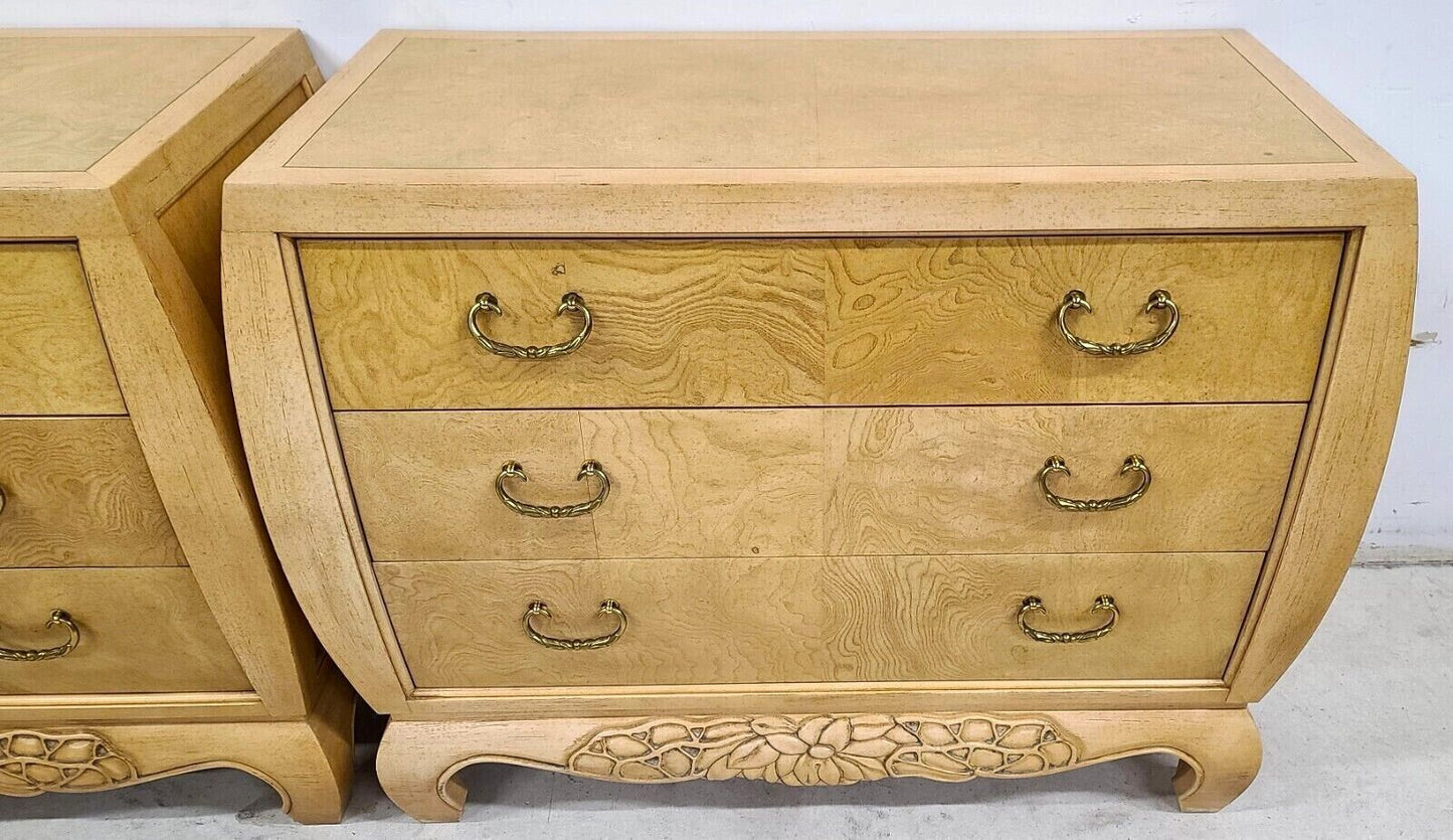(2) King Burl Wood Nightstands by CENTURY FURNITURE