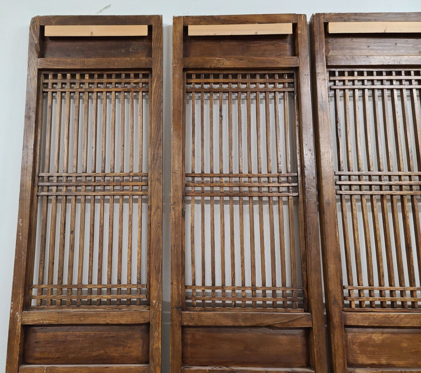 (4) 19th Century Chinese Fretwork Doors Screens Wall Panels 10 Foot