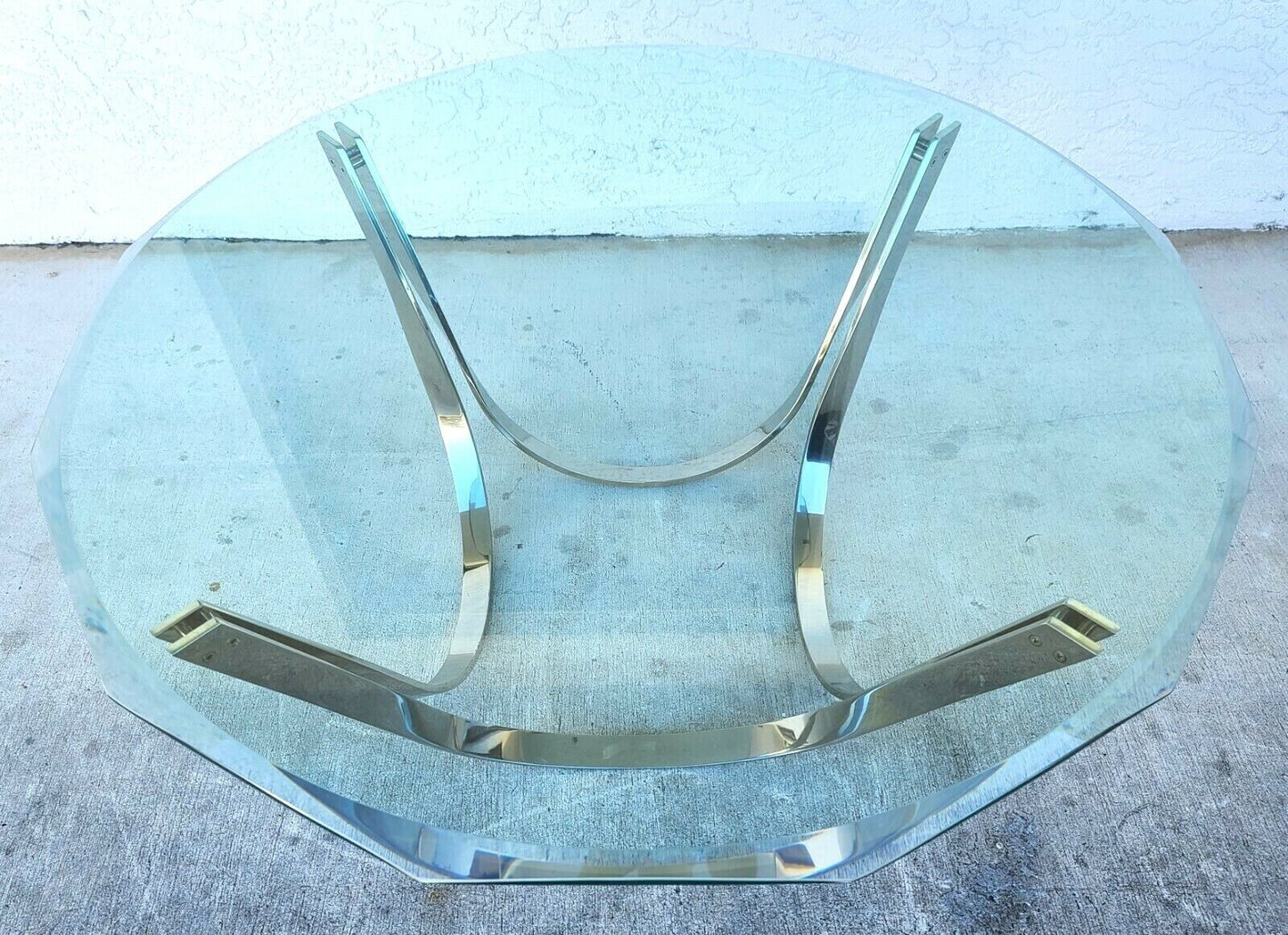 70's Roger Sprunger for Dunbar Chrome Glass Coffee Table