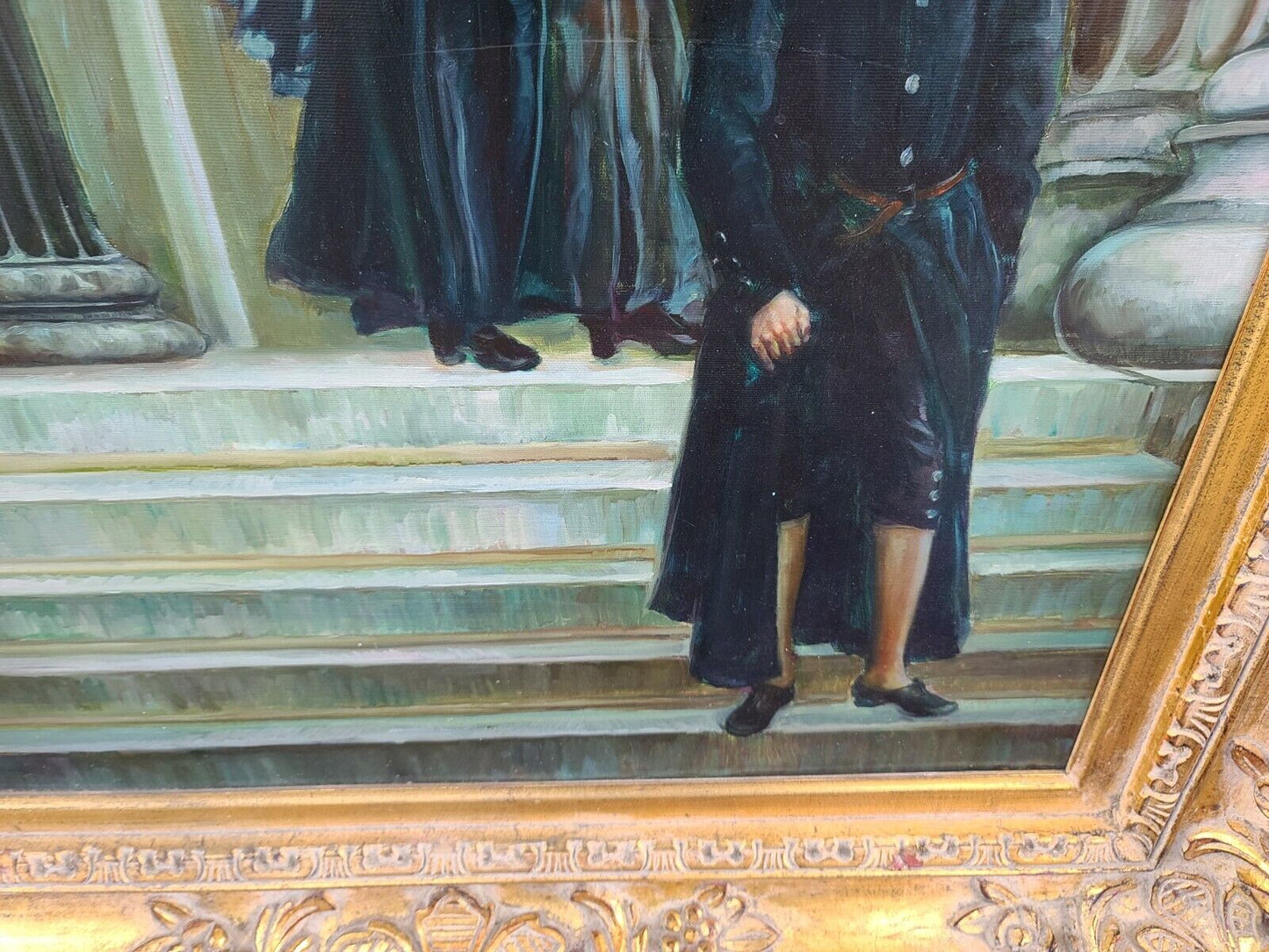 Signed E. R. BRETT Original Oil Painting Framed on Canvas