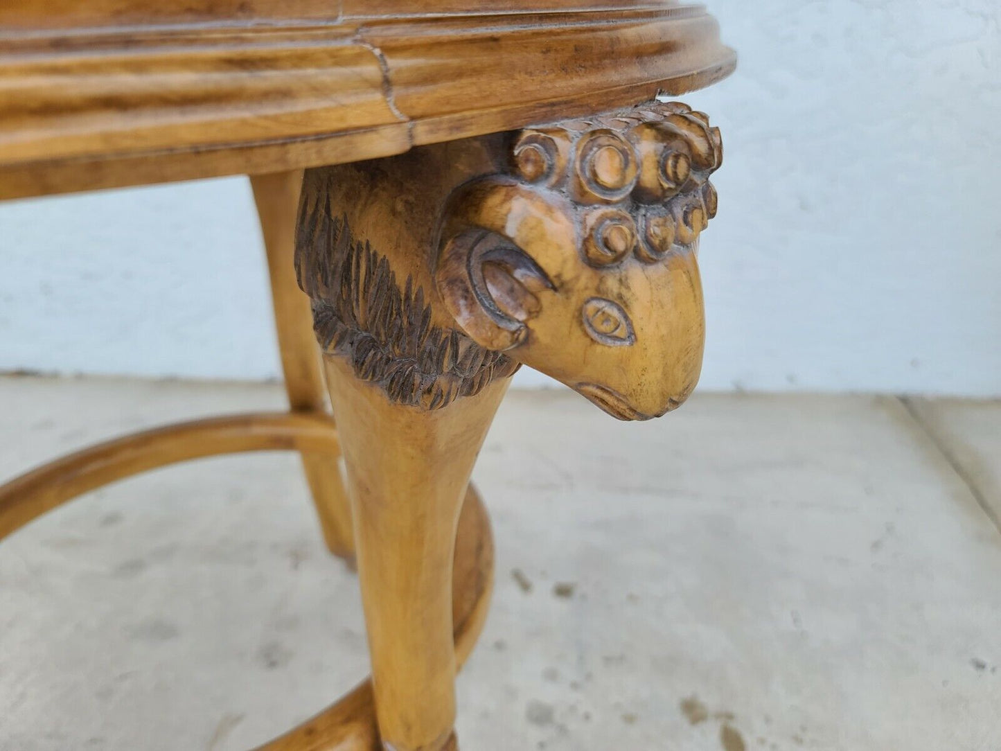 Gueridon Side Center Table with Rams Heads