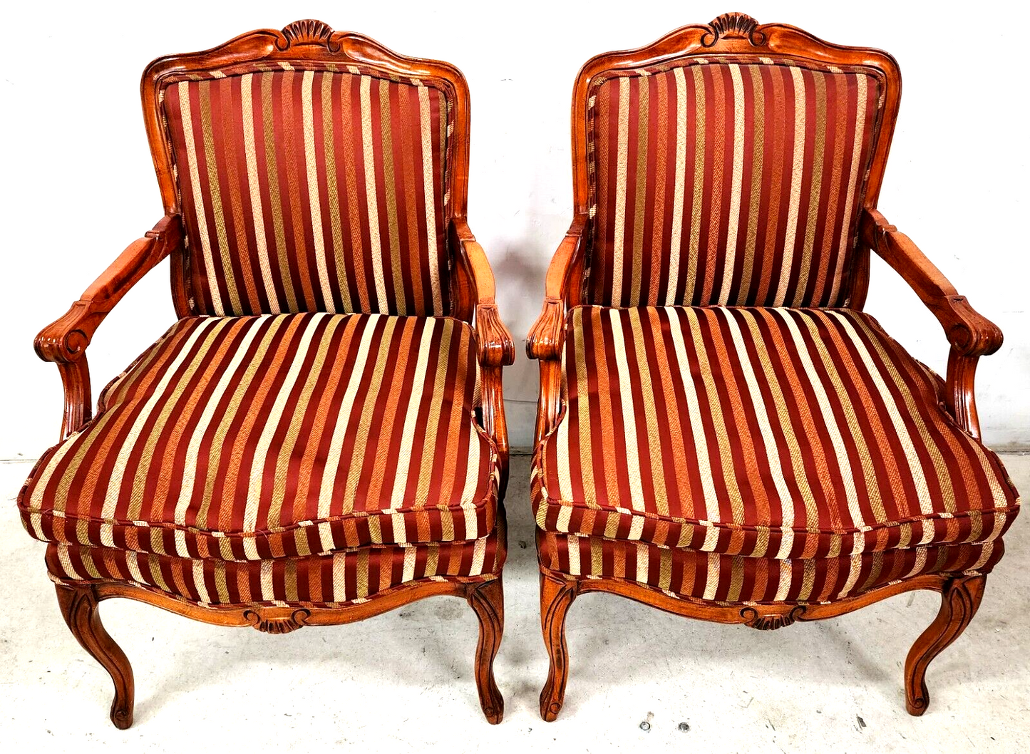 Pair of French Country Style Armchairs Accent Chairs
