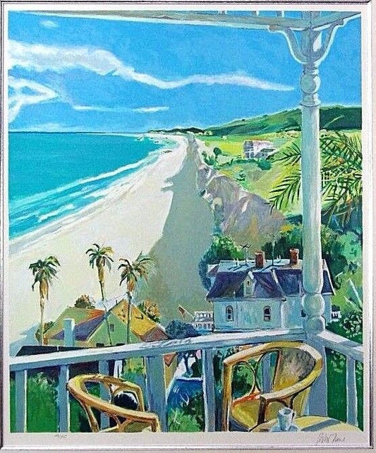 ROBERT AARON FRAME Ltd Ed 69/295 Pencil Signed Serigraph " View From The Balcony