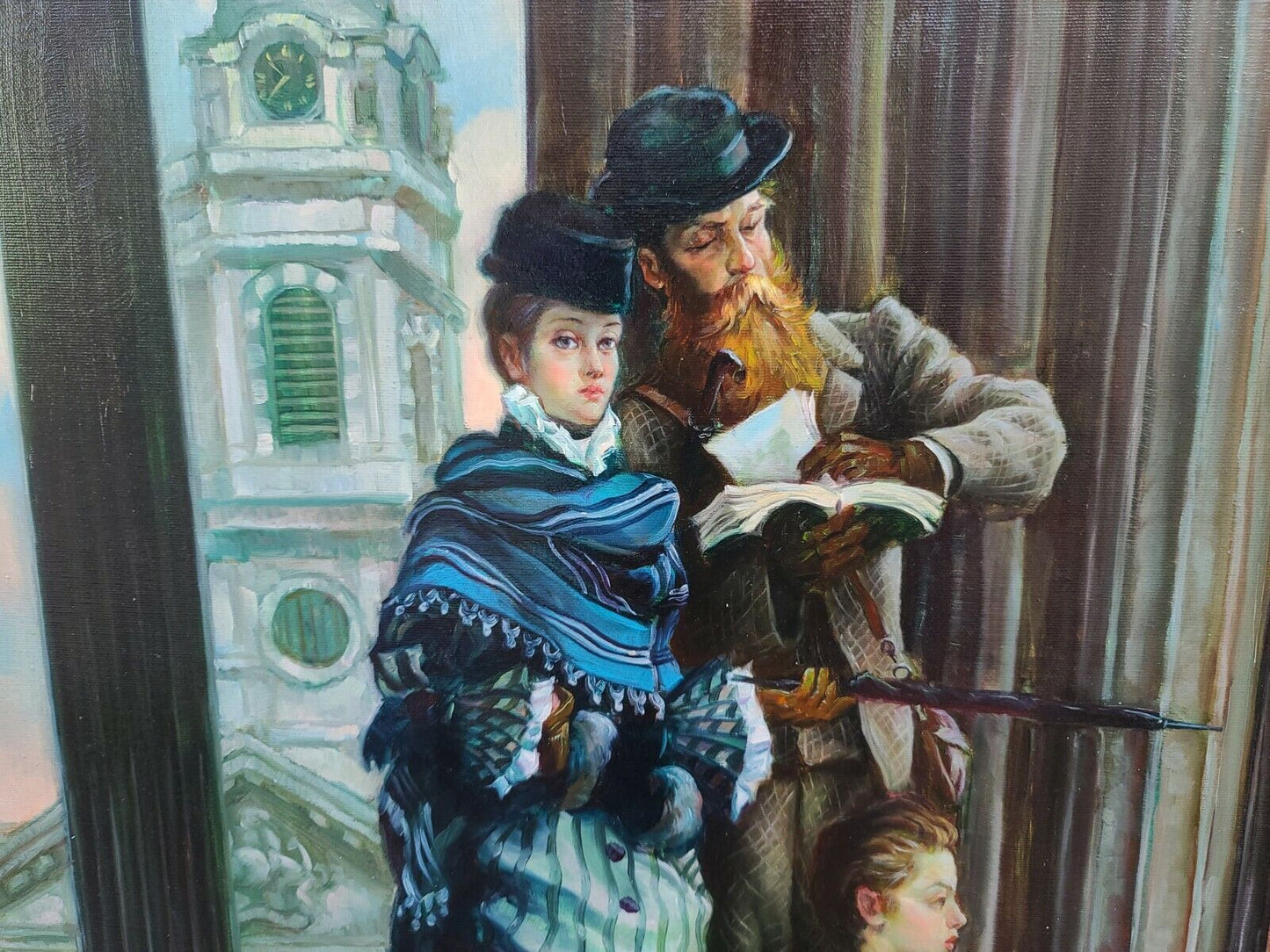 Signed E. R. BRETT Original Oil Painting Framed on Canvas