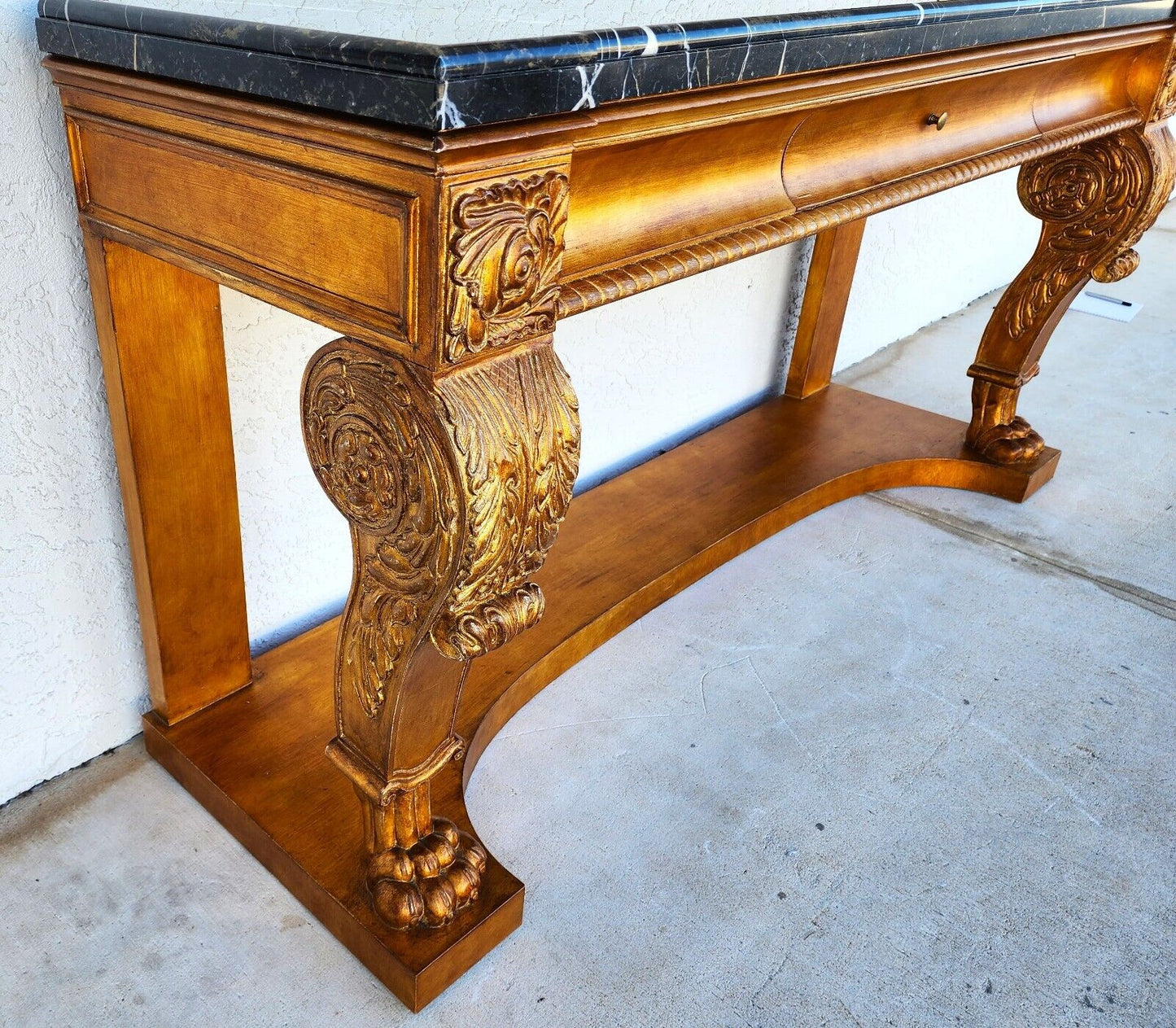 Console Table Marble & Giltwood Italian by HENREDON
