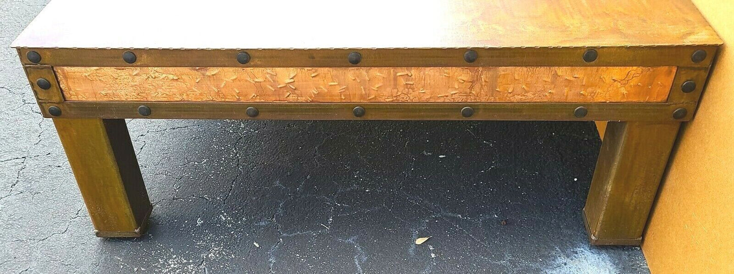Huge Copper Coffee Cocktail Table 73" x 49"