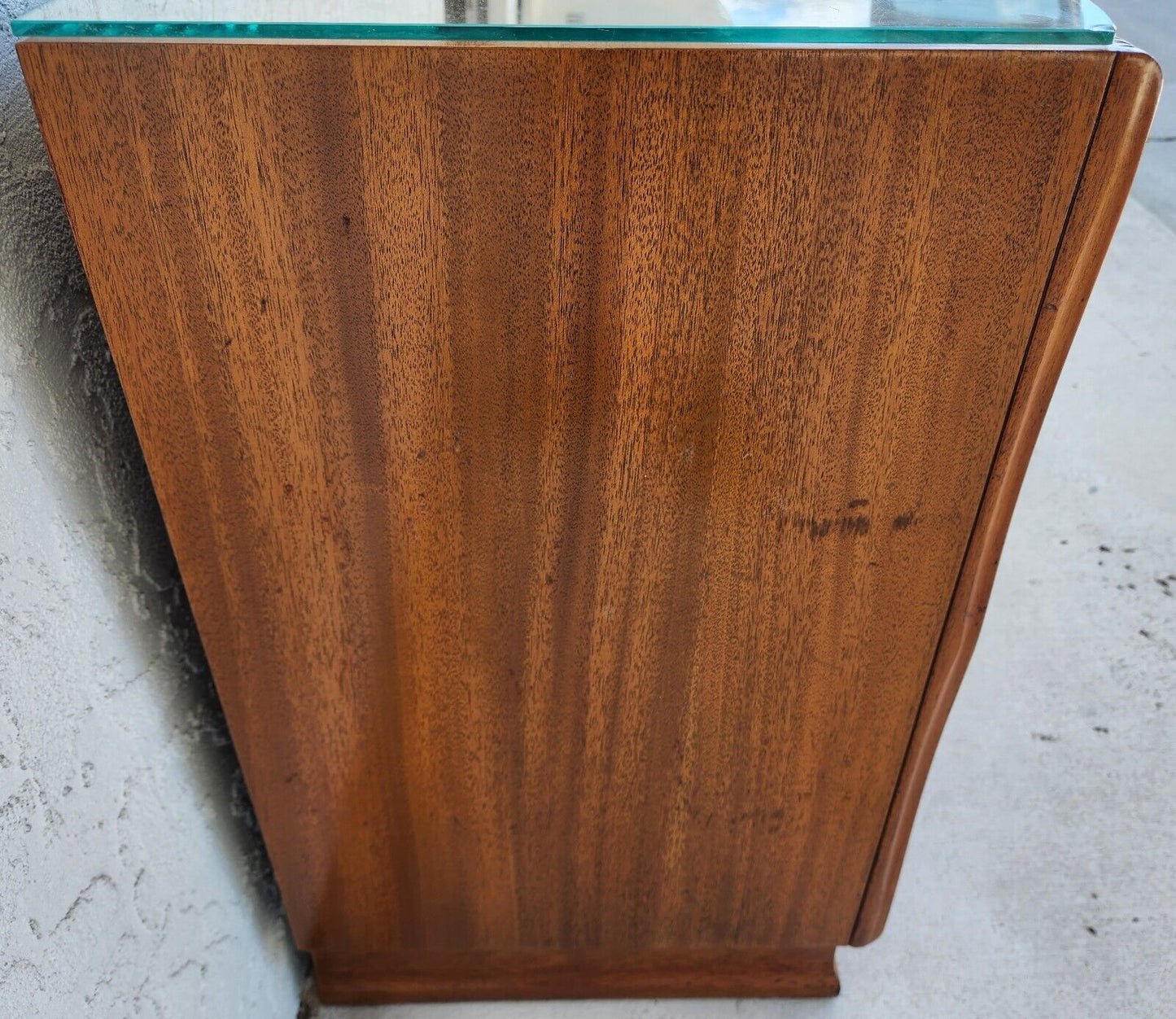 Vintage Nightstands Solid Wood Glass Tops