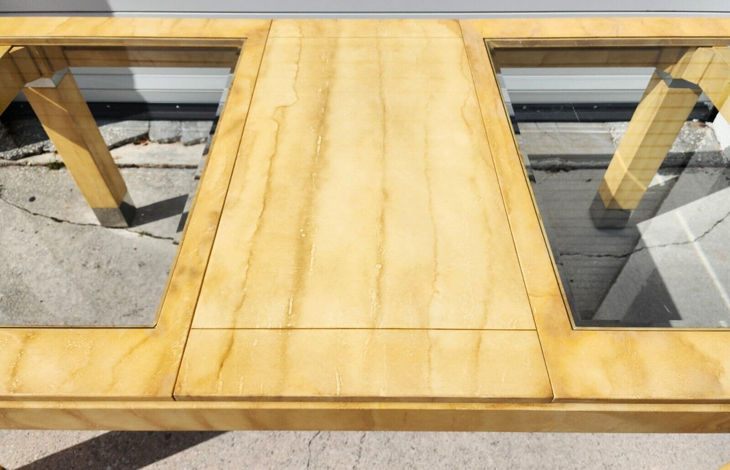 MCM Goatskin Dining Table Karl Springer Style Extendable