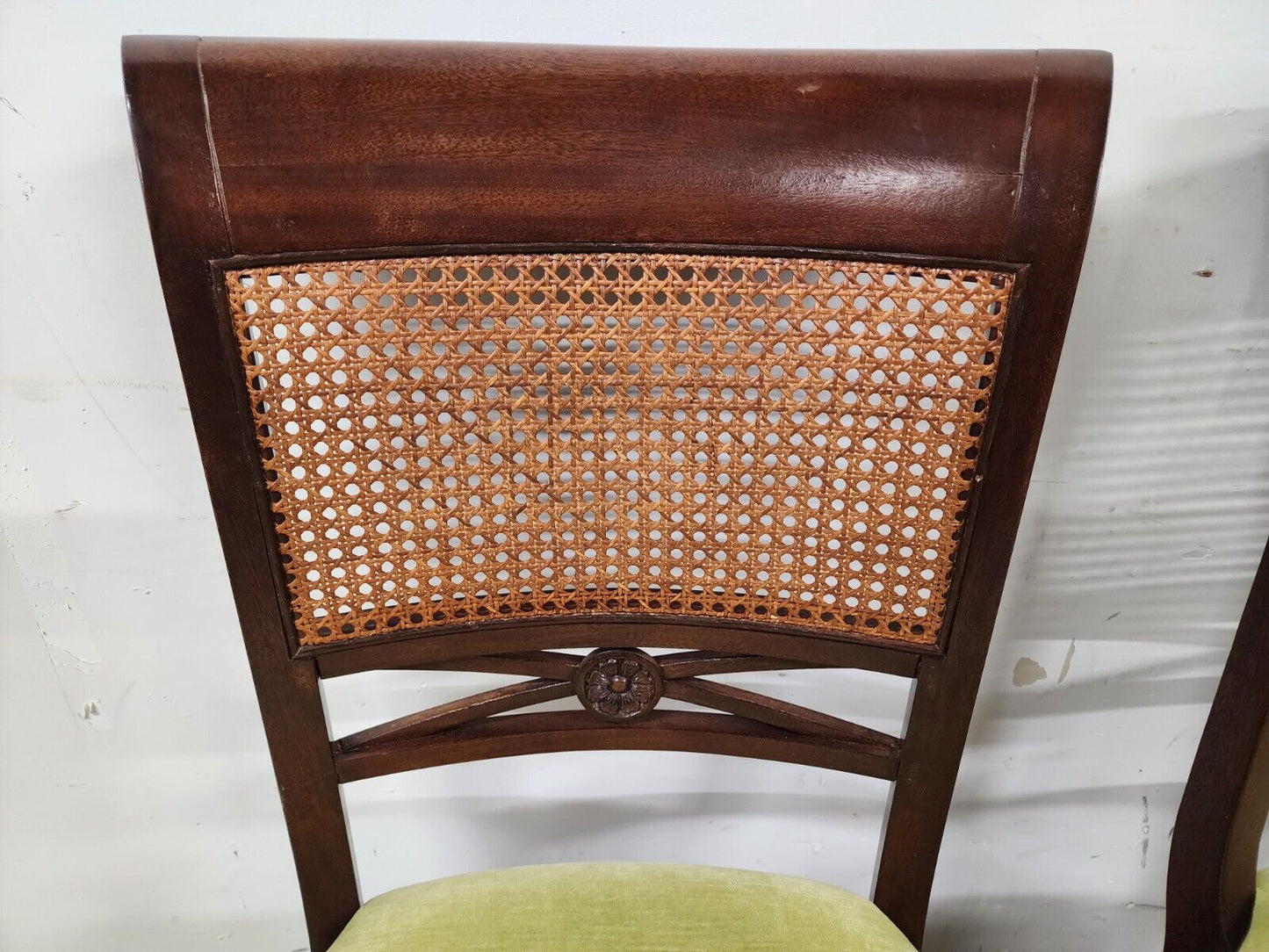 5 Mahogany Dining Chairs Cane Back by PALECEK