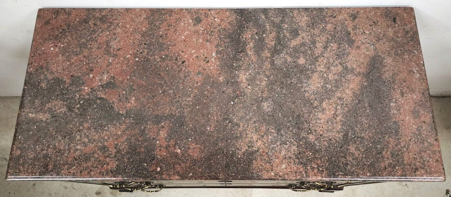 Antique 1800s French Country Granite Top Chest Of Drawers Dresser Nightstand