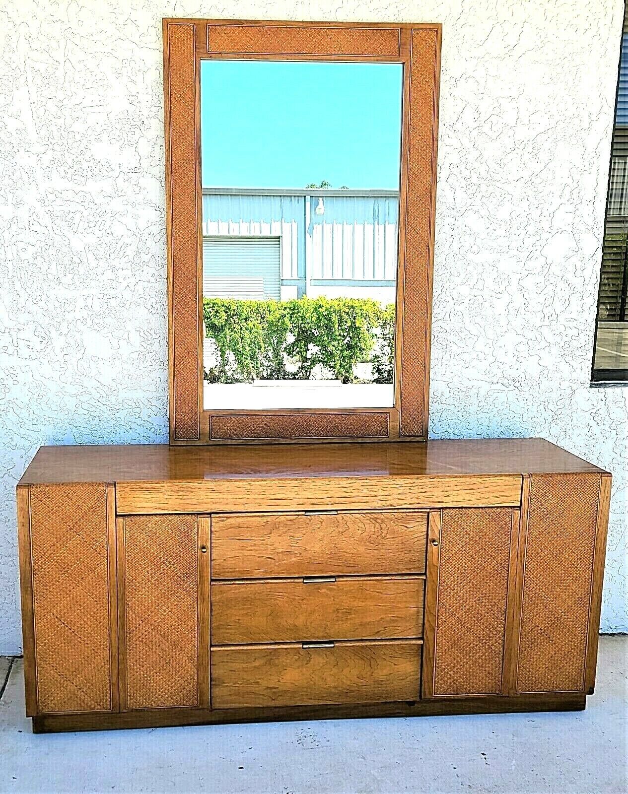 Vintage MCM Dresser Credenza Glass Top by FOUNDERS