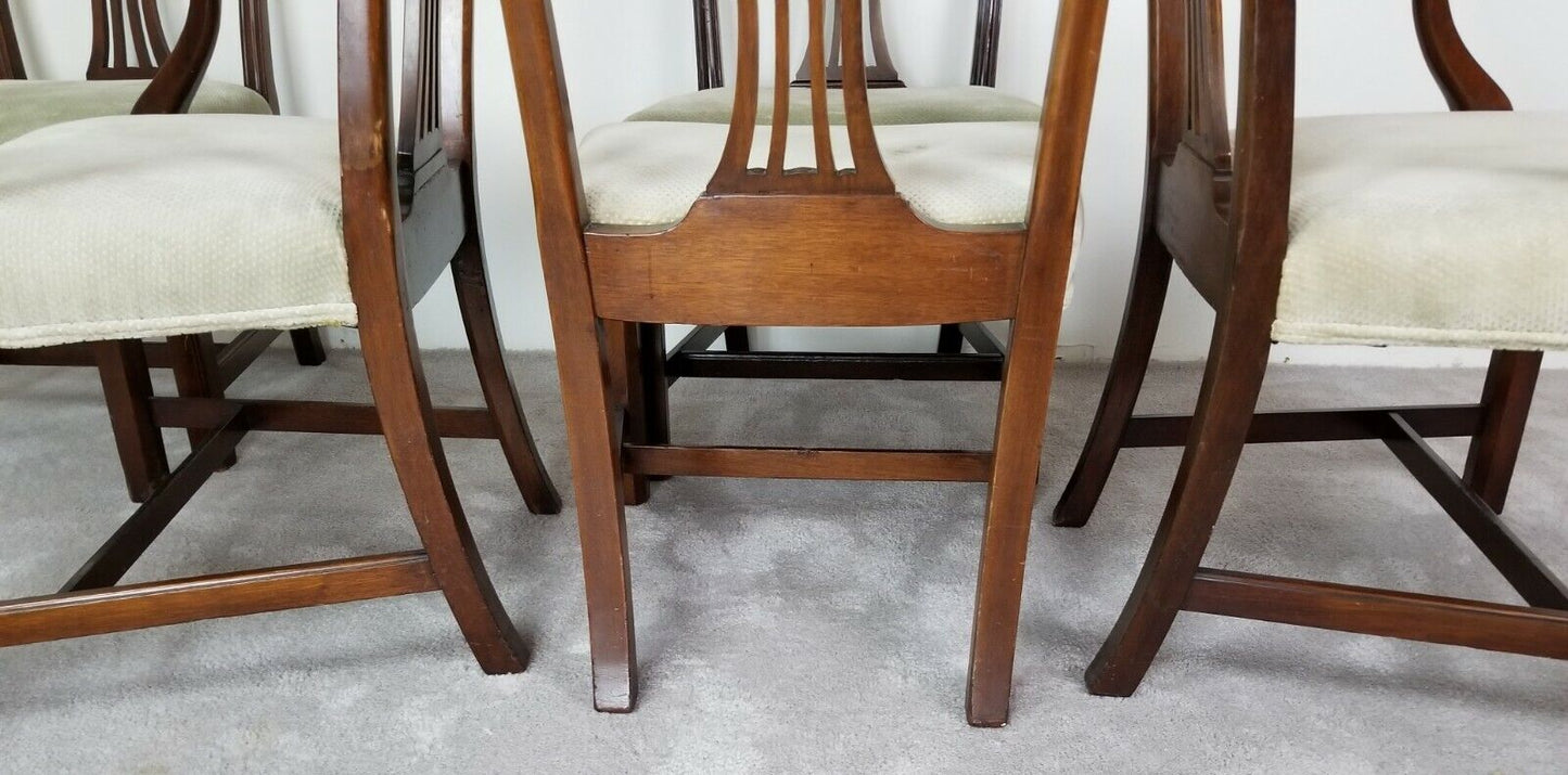 Set of 4 Antique English Chippendale Georgian Mahogany Dining Side Chairs Only
