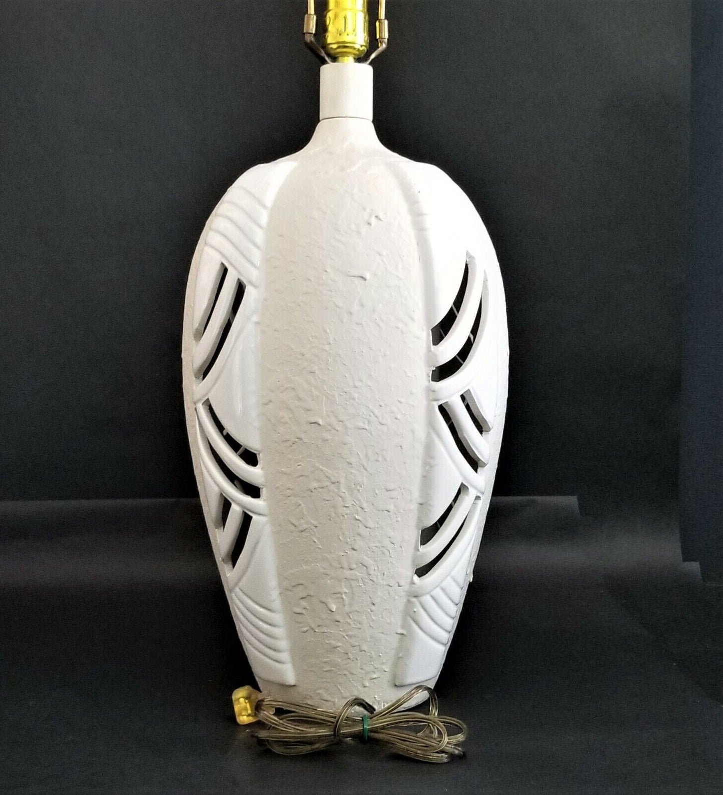 Vintage Ceramic Reticulated Table Lamp with Inside Light
