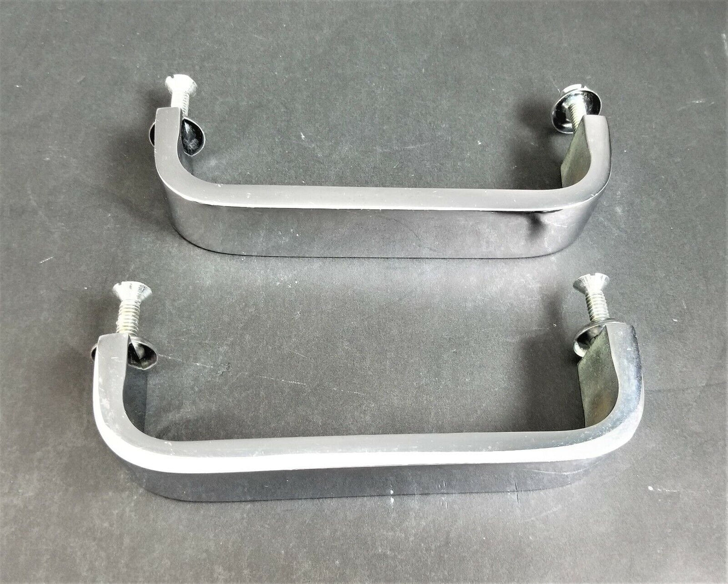 Set of 5 Vintage Solid Chrome Mid Century Modern Furniture Drawer Pulls 7"