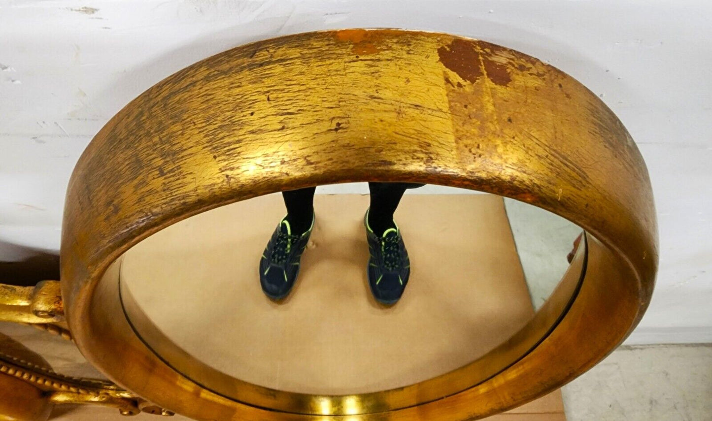 French Giltwood Mirror Gold Leaf Vintage Huge 54" x 48"