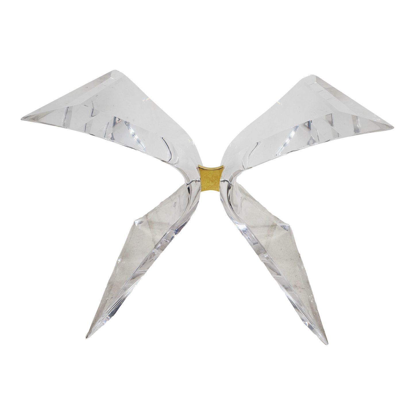 MCM Lucite Dining Table With Glass Signed by Lion In Frost