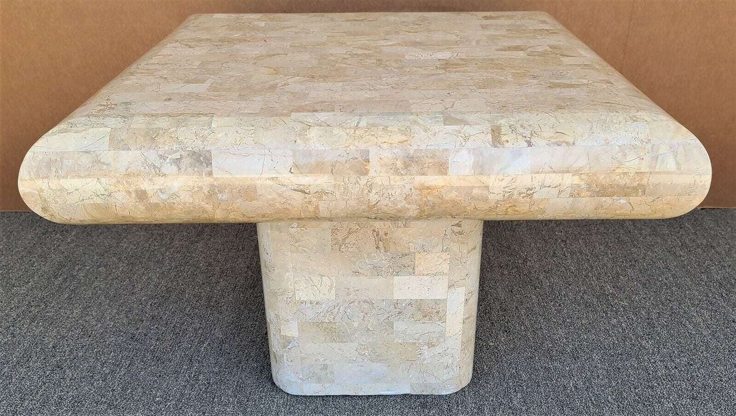 70's KARL SPRINGER Style Tessellated Fossil Stone Coffee Side Table
