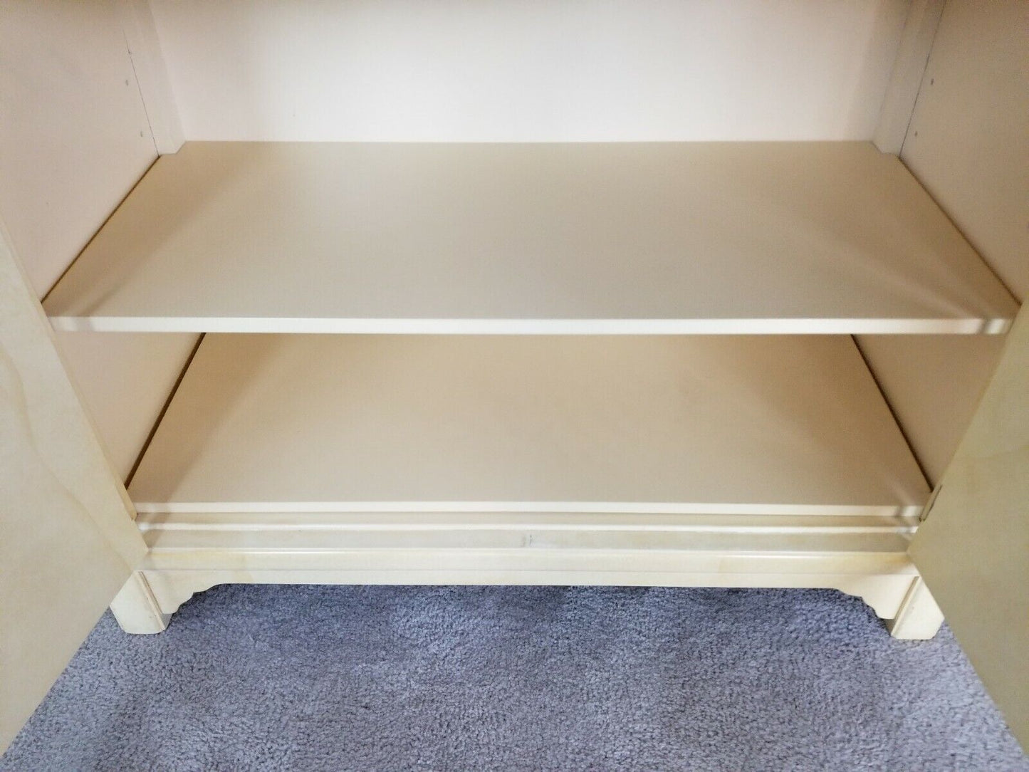 Vtg HENREDON by Roy Coleman Lacquered Bar Buffet Faux Goat Skin Asian Style