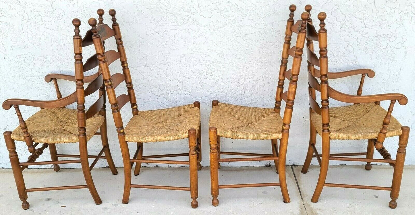 L Hitchcock Dining Chairs Harvest Stenciled Ladder Back Rush Seat