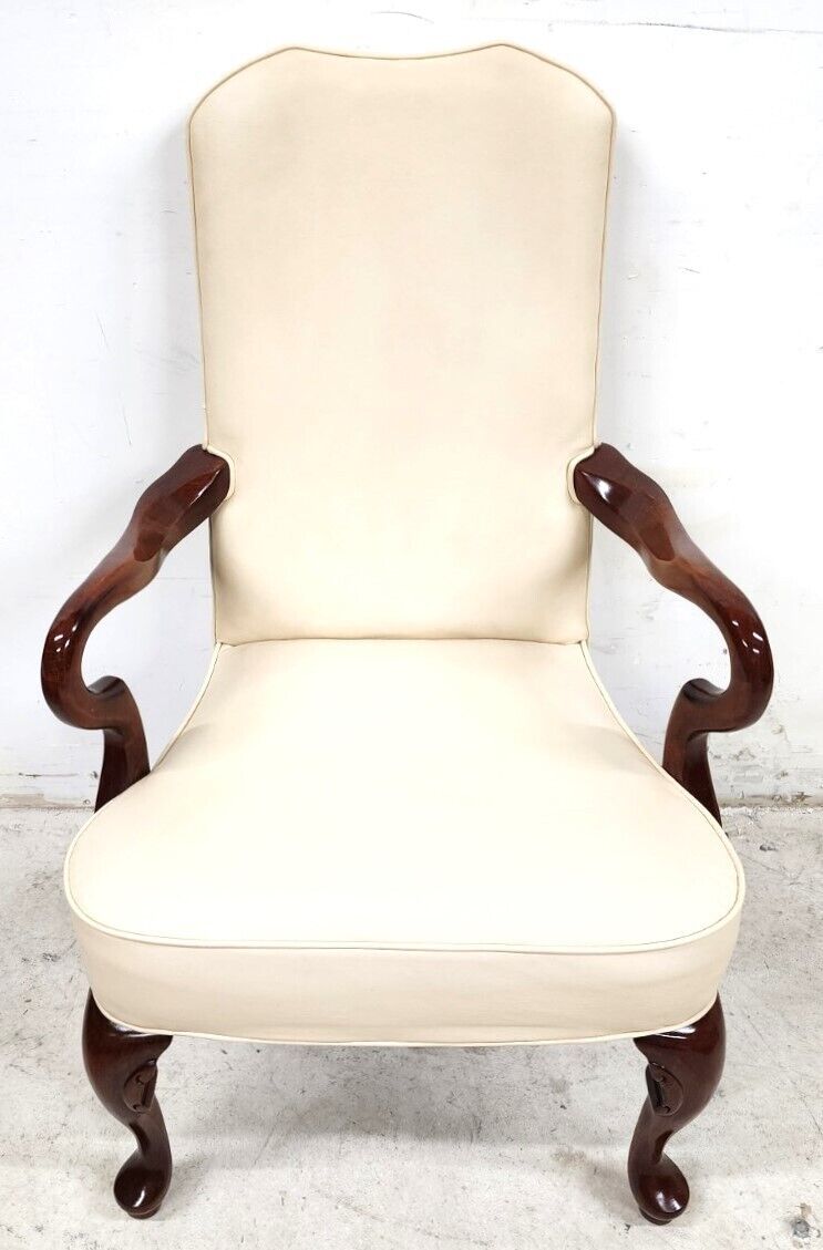 Guerin Leather Armchair Solid Wood by LEATHERCRAFT