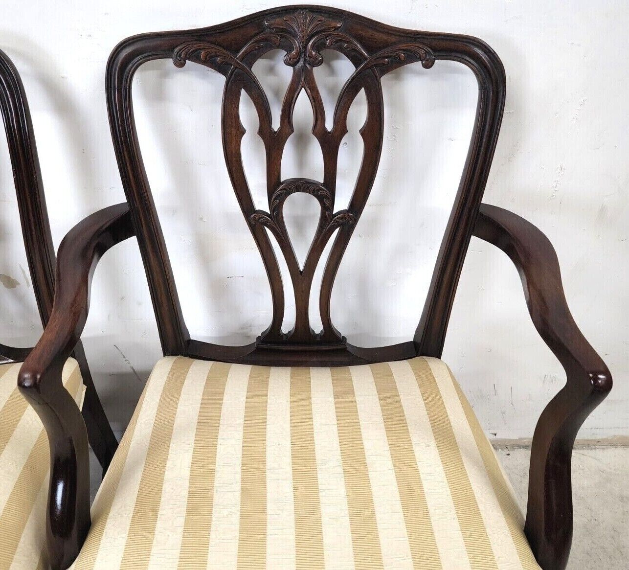 Antique 1800s Mahogany Chippendale Dining Chairs Set of 6