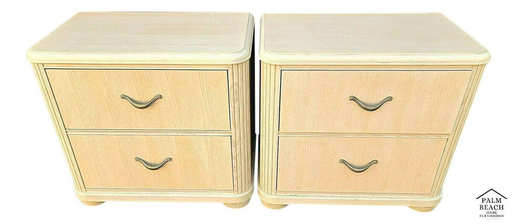 (2) MCM Modern Contemporary THOMASVILLE IMPRESSIONS Light Blond Wood Nightstands