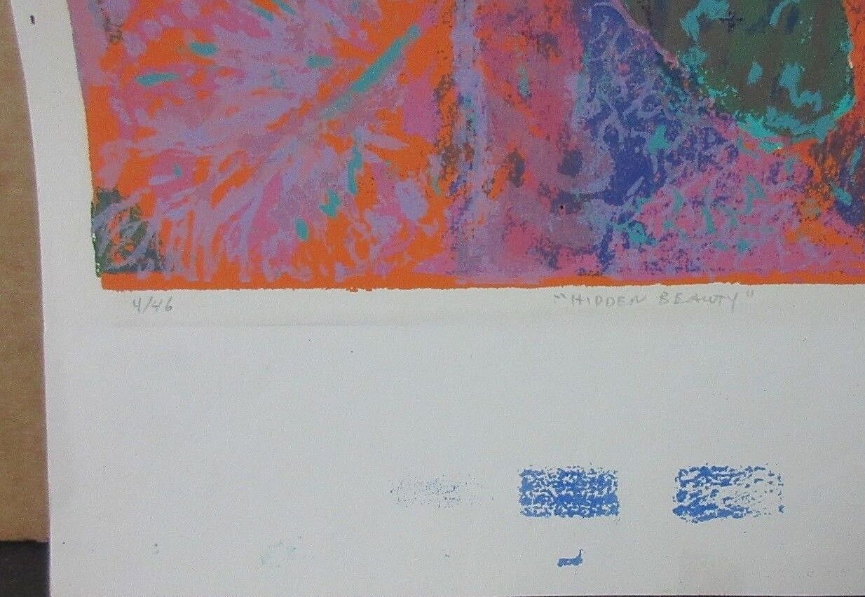 1960 Edward Goldman (1916-2006) Signed Lt Ed 4/46 Imp. Serigraph "HIDDEN BEAUTY"
