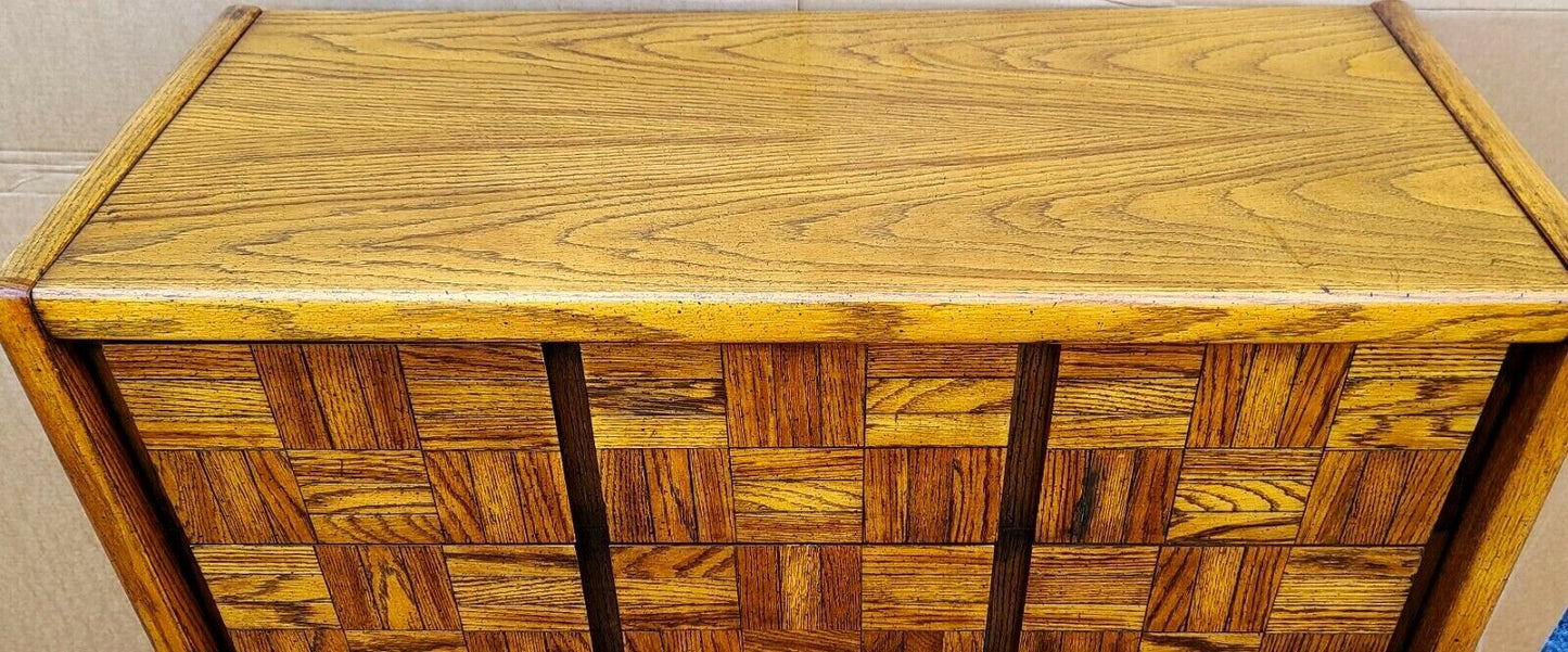 Mid Century Modern Brutalist Highboy Dresser by LANE