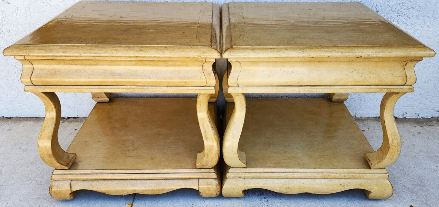 Nightstands Side End Tables Solid Wood Oversized by CENTURY FURNITURE a Pair