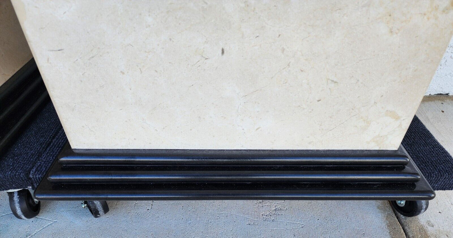 Polished Italian Travertine Marble Dining Table Bases Side Tables Display Stands