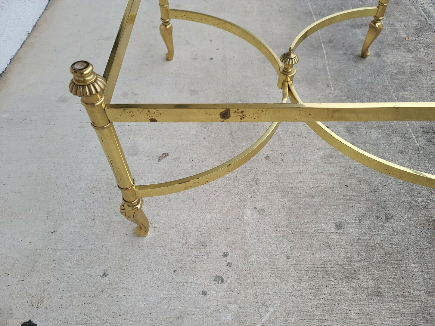 MCM Italian Travertine Marble & Brass Cocktail Coffee Table
