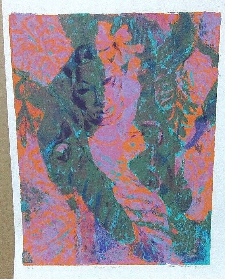 1960 Edward Goldman (1916-2006) Signed Lt Ed 17/48 Serigraph Woman with Child