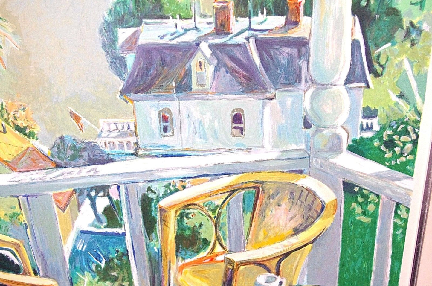 ROBERT AARON FRAME Ltd Ed 69/295 Pencil Signed Serigraph " View From The Balcony