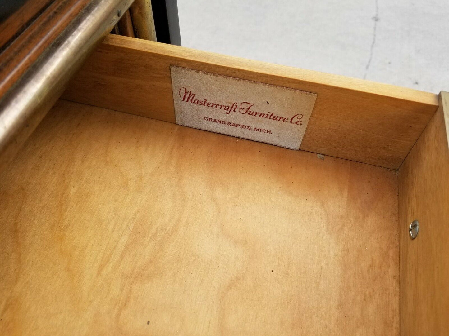 Mid Century Mastercraft Lacquered Rolling Dry Bar Sideboard Buffet Server Cart