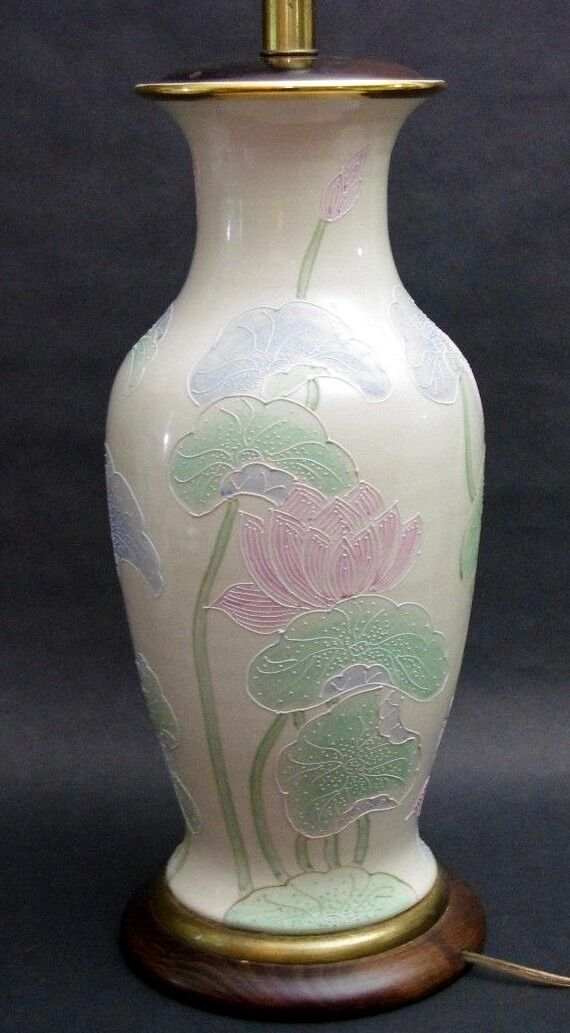 2 Mid Century MAO PERIOD Amphora Elephants Butterflies Flowers Chinese Table Lamps