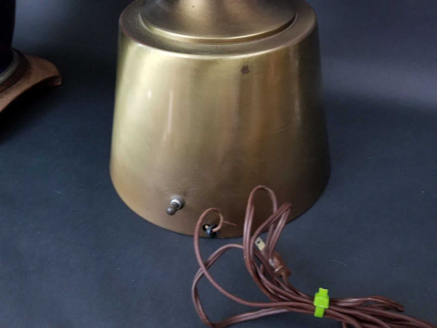 Huge 49" Vintage Torchier Floor Table Lamp Ceramic & Metal Drip Glaze