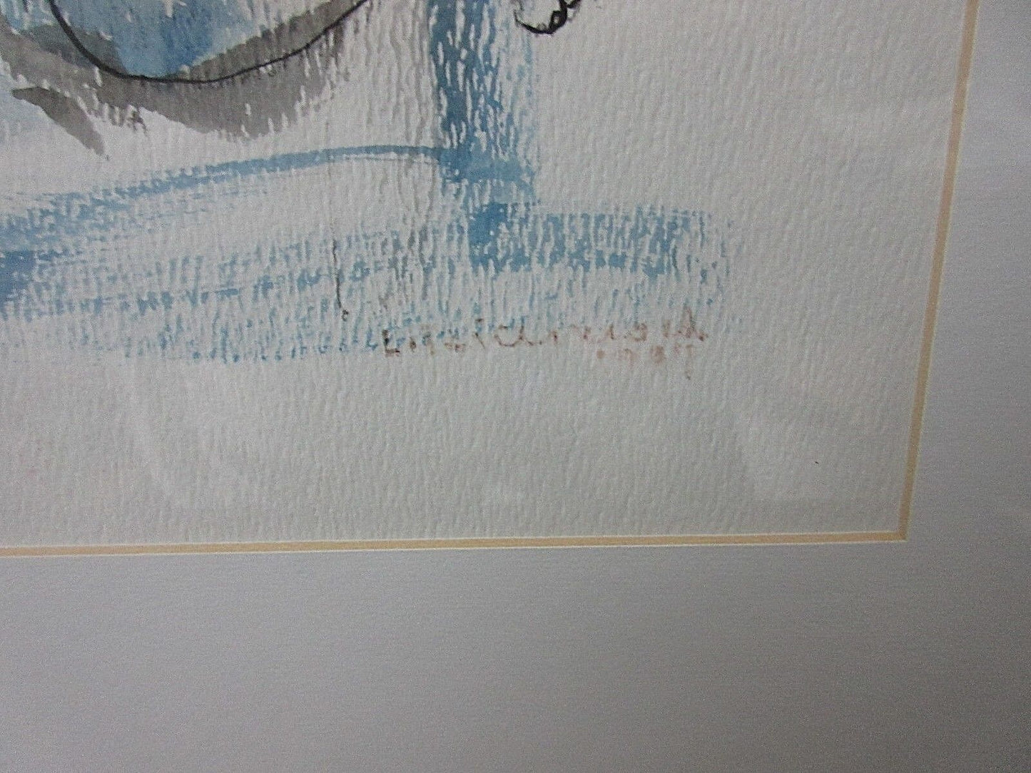 1997 Signed L RICHMONDS Female Nude Watercolor Painting on Paper Framed