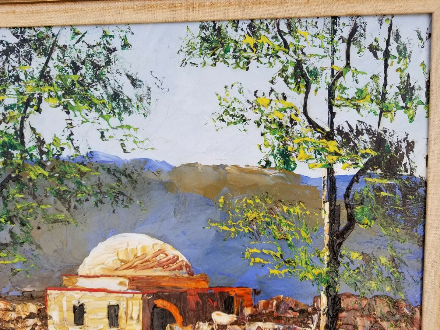 1978 Original Signed MORRIS KATZ Oil Painting of Rachel's Tomb Framed on Board