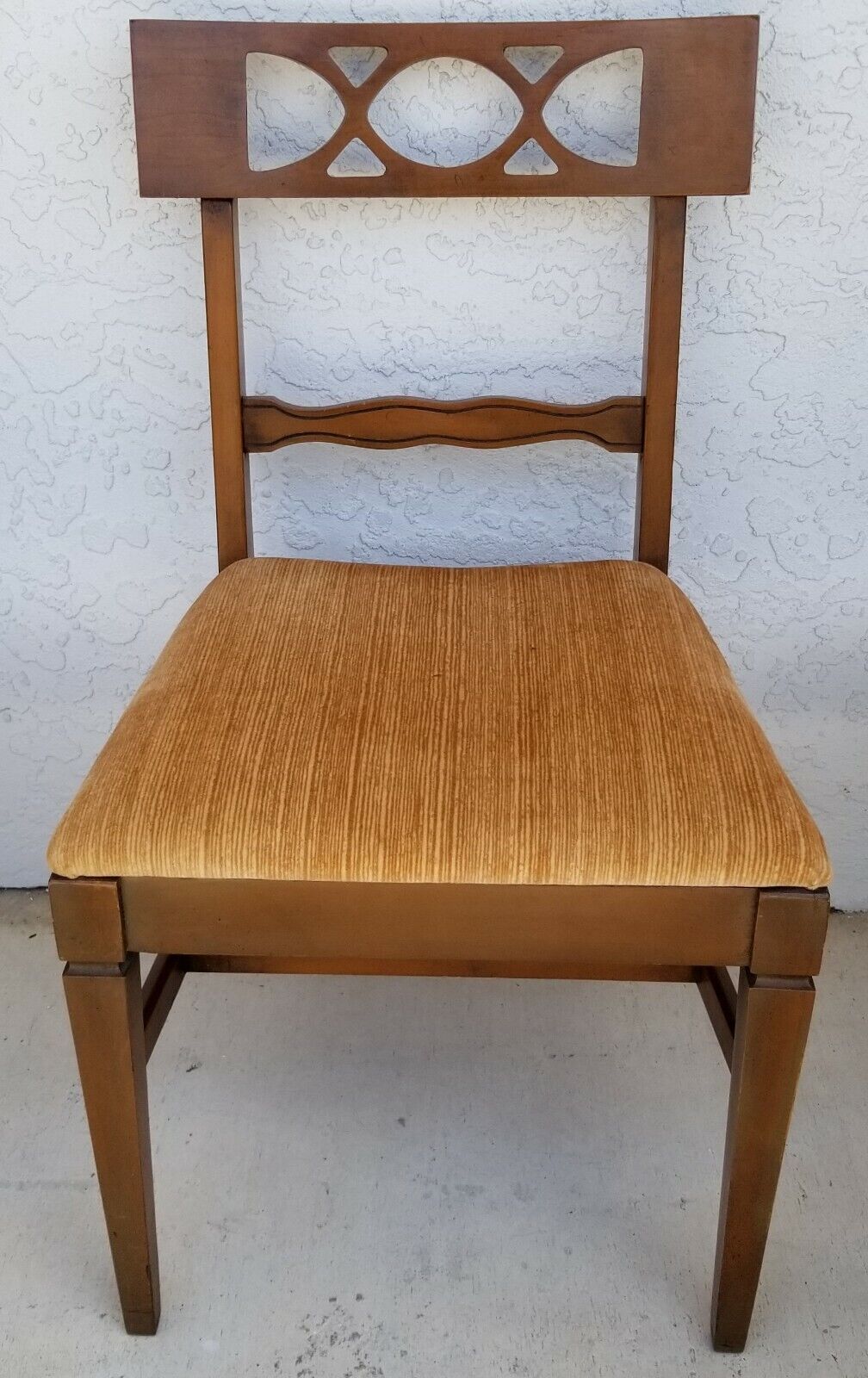 Set of 5 Vintage Italian Provincial DUNCAN PHYFE Style Solid Wood Dining Chairs