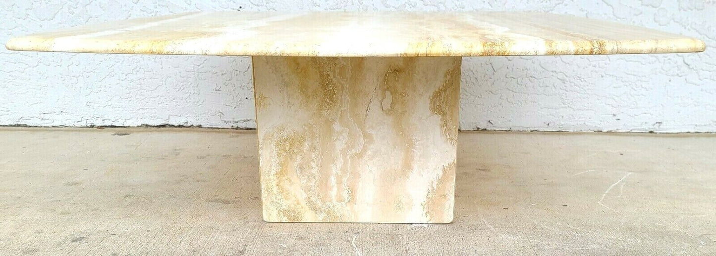 MCM Italian Travertine Marble Cocktail Coffee Table