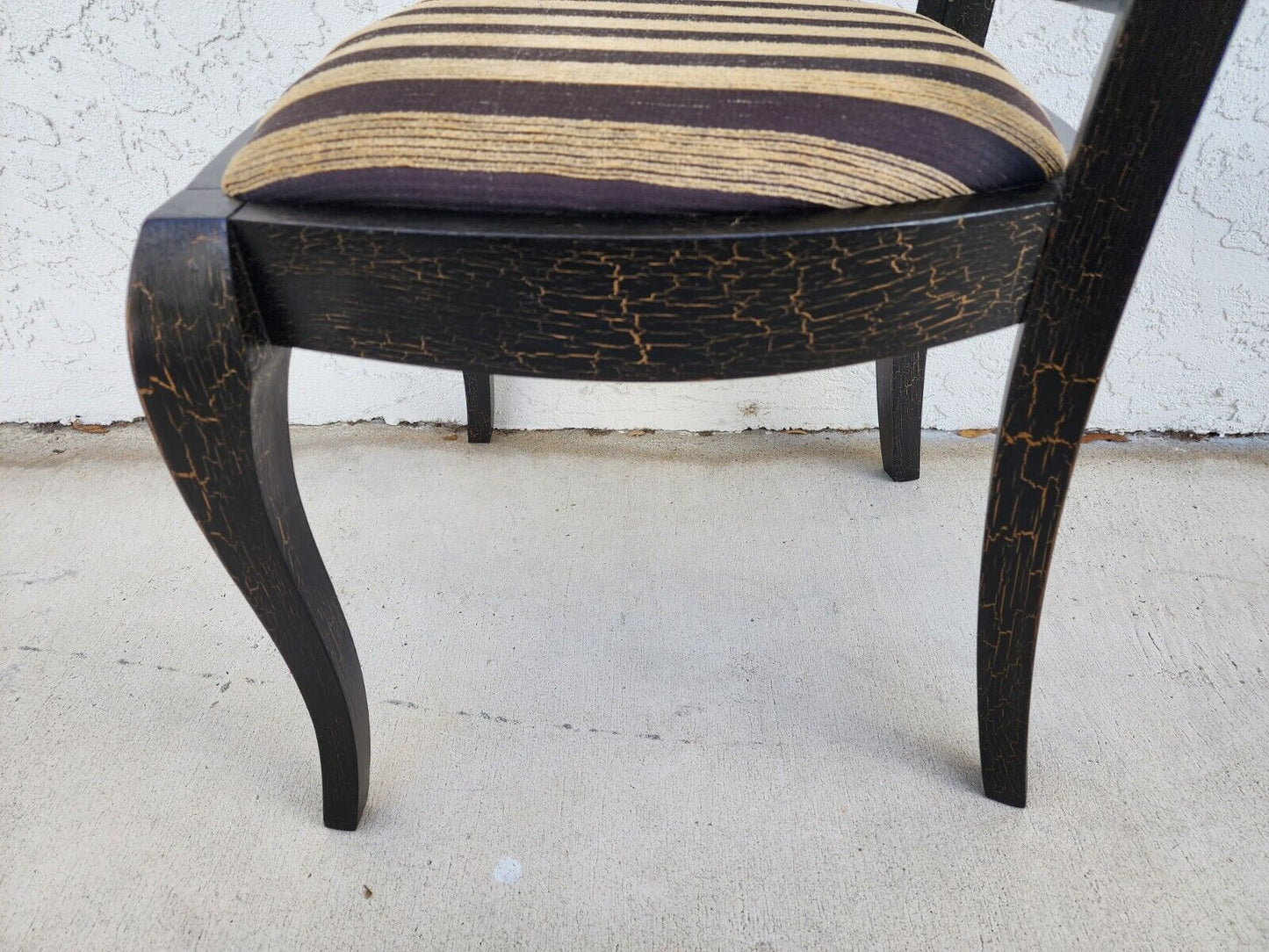 Set of 6 Draped Back Solid Wood Dining Chairs